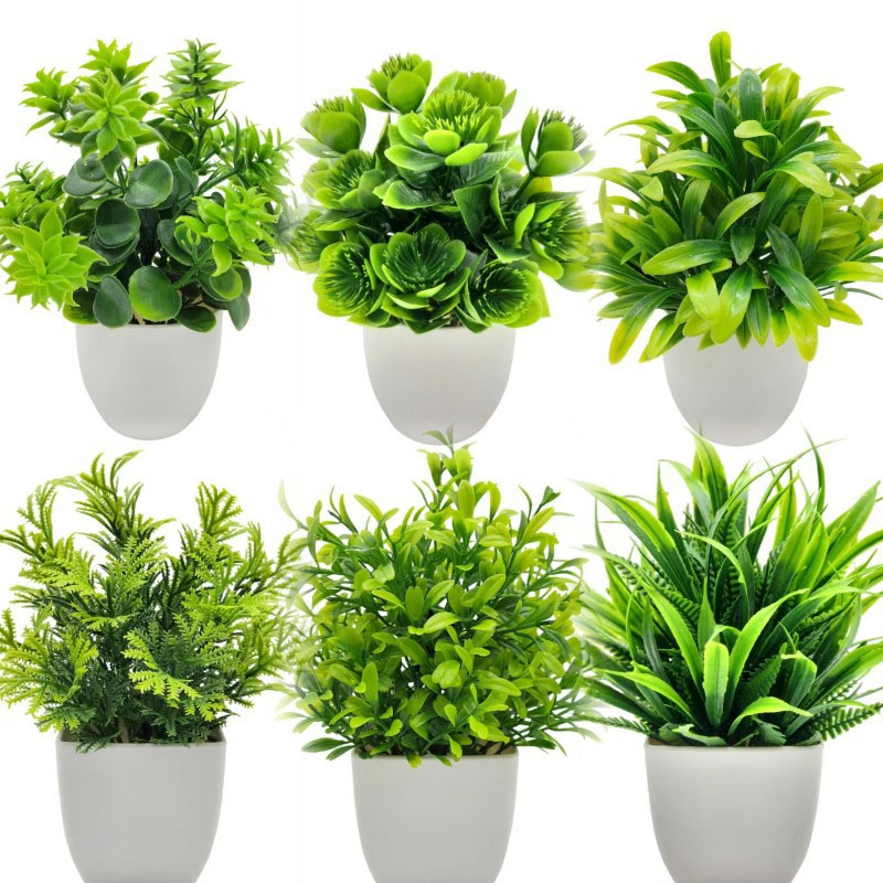 Bonsai Garden Kit - Bonsai artificial verde planta falsa vasos